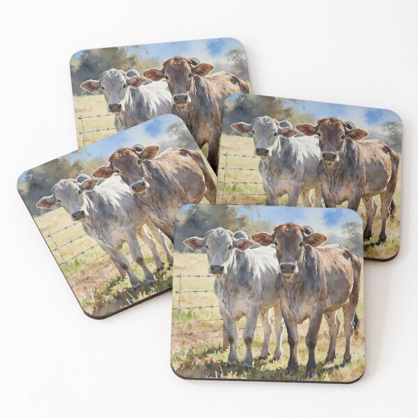 Item preview, Brahman Heifers In Watercolors designed and sold by Oldetimemercan.