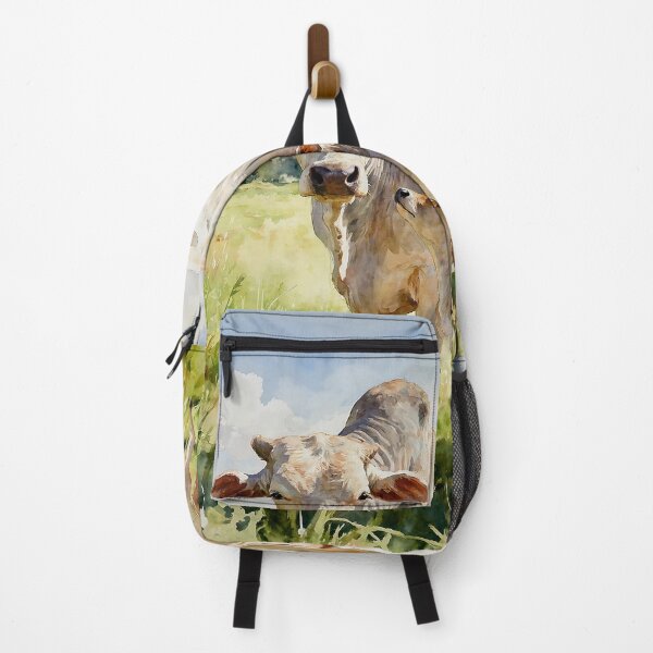 Item preview, Brahman Cow And Calf In Watercolors designed and sold by Oldetimemercan.