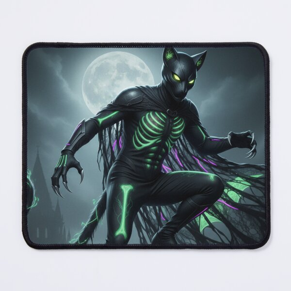 Item preview, Neon Skeleton Cat Halloween Costume | Spooky Feline Vigilante in the Moonlight – Glow-in-the-Dark Cyberpunk Cat Design designed and sold by VibeCraftique.