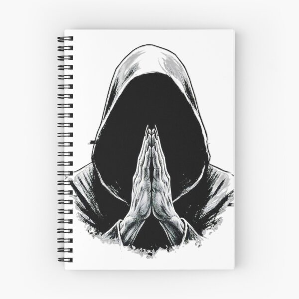 Item preview, “Silent Devotion: Hooded Figure in Prayer” designed and sold by Vibepop.store.