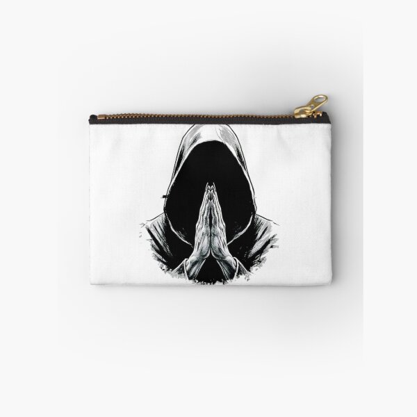 Item preview, “Silent Devotion: Hooded Figure in Prayer” designed and sold by Vibepop.store.