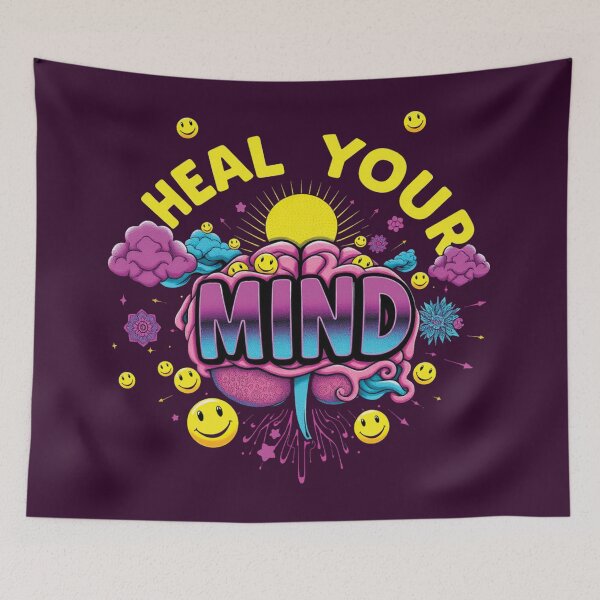 Item preview, Heal Your Mind – 90s Retro Mental Health Positivity Design designed and sold by Yehia-Massoud.