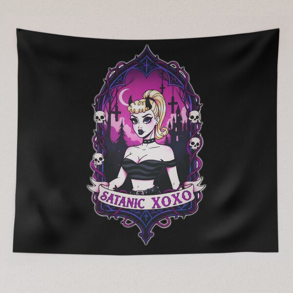Item preview, Satanic XOXO: Goth Pin-up designed and sold by CoffinsArt.