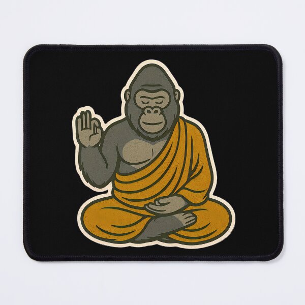 Item preview, Cute Zen Animal Meditation Buddha Art: Silverback Gorilla designed and sold by PinUpPizzazz.