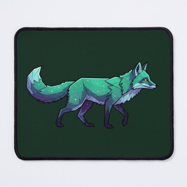 Item preview, Low-Poly Galaxy Fox | Geometric Forest Animal | Polygon Wildlife Art | forest green background designed and sold by Cosmic Critters Decals.