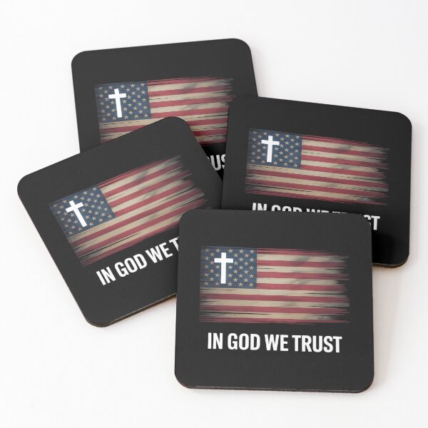 Item preview, In God We Trust - USA Flag Cross Patriotic Christian designed and sold by PunkNation-Arts.