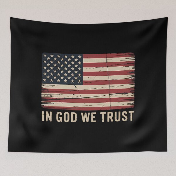 Item preview, In God We Trust USA Flag Cross Patriotic Christian designed and sold by PunkNation-Arts.
