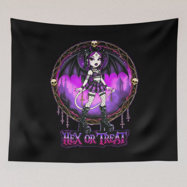 Item preview, Hex or Treat - The Goth Little Devil designed and sold by CoffinsArt.
