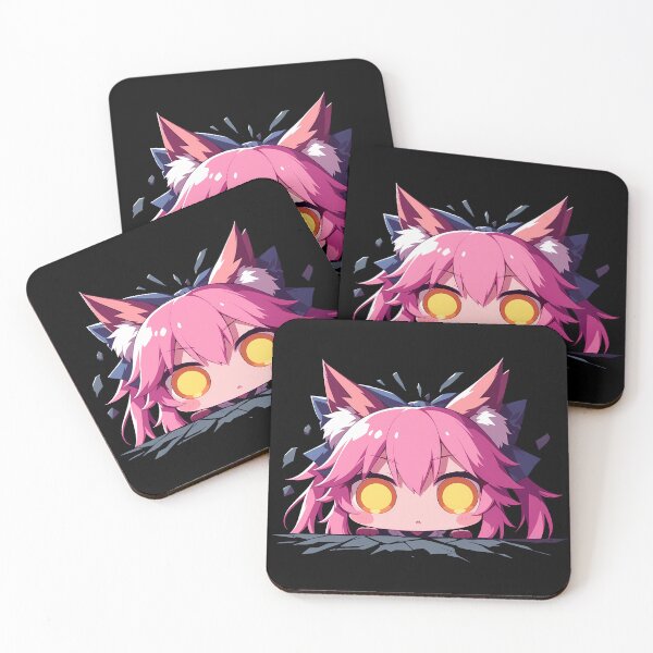 Item preview, Caster Stay Night Tamamo No Mae Fate Grand Order Game Chibi Kawaii Fox Girl Peeking designed and sold by TorbenKuhano.