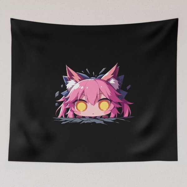 Item preview, Caster Stay Night Tamamo No Mae Fate Grand Order Game Chibi Kawaii Fox Girl Peeking designed and sold by TorbenKuhano.