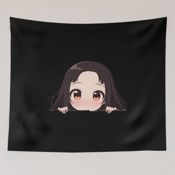 Item preview, Sama Miko Iino Kaguya Sama Love Is War Anime Chibi Kawaii Peeking designed and sold by TorbenKuhano.