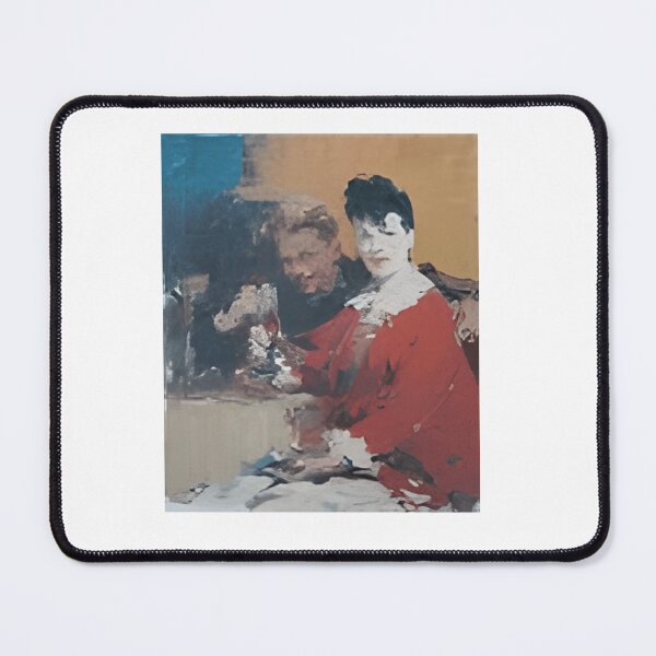 Item preview, Crimson Parlor Couple, Modern Impression Art designed and sold by otsilibarfob.