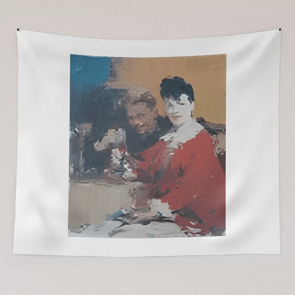 Item preview, Crimson Parlor Couple, Modern Impression Art designed and sold by otsilibarfob.