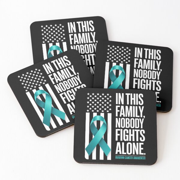 Item preview, In This Family Nobody fights Alone Ovarian Cancer Awareness designed and sold by PunkNation-Arts.