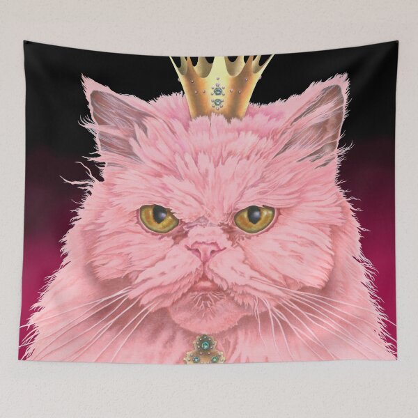 Item preview, Bella — The Pink Persian Cat with Crown | Elegant Royal Cat Art Print designed and sold by Global-Artists.