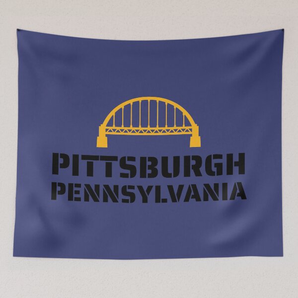 Item preview, Fort Pitt Bridge Pittsburgh Pennsylvania – Gold and Black Minimalist City Design designed and sold by donwillisjrart.