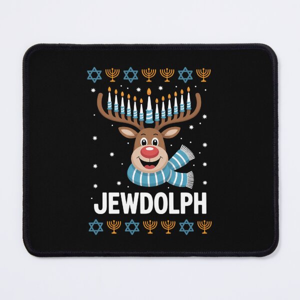 Item preview, Jewdolph Ugly Hanukkah Sweater Reindeer Menorah Chanukah designed and sold by PunkNation-Arts.