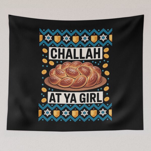 Item preview, Jewish Gift Hanukkah Challah At Ya Girl Chanukah designed and sold by PunkNation-Arts.