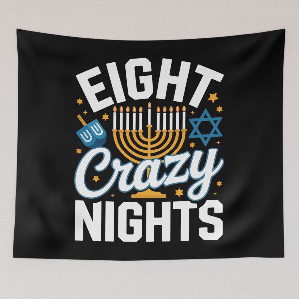 Item preview, Jewish Hanukkah Eight Crazy Nights Chanukah Menorah designed and sold by PunkNation-Arts.