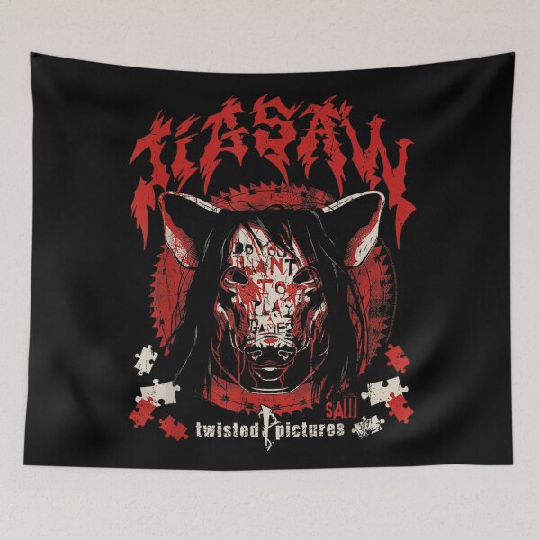 Item preview, Jigsaw Pig Mask Heavy Metal Horror Movie designed and sold by JolinChinn.
