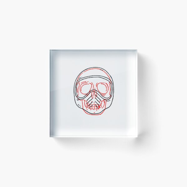 Artikelvorschau, Handgezeichnete minimalistische Umrissgrafik eines Totenkopfhelms entworfen und verkauft von RNASstuff.