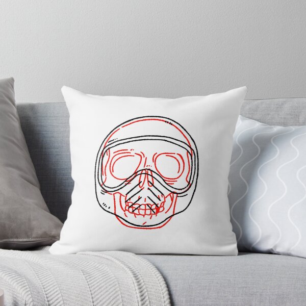 Artikelvorschau, Handgezeichnete minimalistische Umrissgrafik eines Totenkopfhelms entworfen und verkauft von RNASstuff.