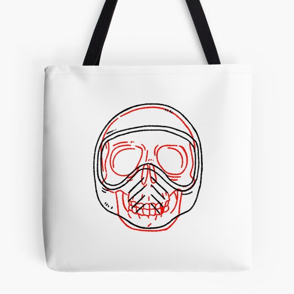 Artikelvorschau, Handgezeichnete minimalistische Umrissgrafik eines Totenkopfhelms entworfen und verkauft von RNASstuff.