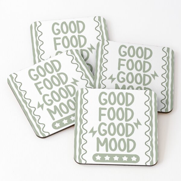 Item preview, Good Food Good Mood in Sage Green designed and sold by Dondonmart.