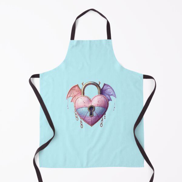 Item preview, Stitched Pastel Goth Heart Lock with Demon Wings designed and sold by AOG-DESIGNS.