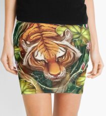 Tiger in the Lillies Mini Skirt