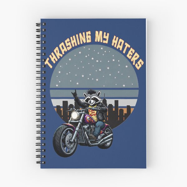 Item preview, Thrashing My Haters – Cool Biker Raccoon designed and sold by SidTastic .