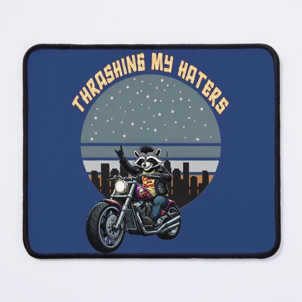 Item preview, Thrashing My Haters – Cool Biker Raccoon designed and sold by SidTastic .