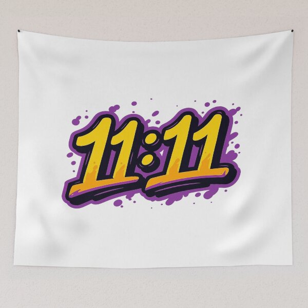 Item preview, 11:11 Graffiti Street Art – Neon Purple & Yellow Design designed and sold by J1102.