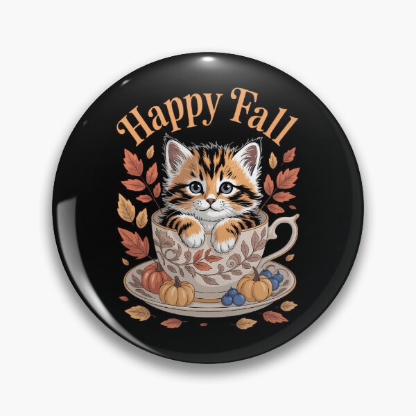 Item preview, Happy Fall Cat Graphic Kawaii Kitten Cute Autumn designed and sold by HellD3vil-Art.