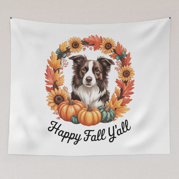 Item preview, Happy Fall Y'all Australian Shepherd Pumpkin Autumn designed and sold by HellD3vil-Art.