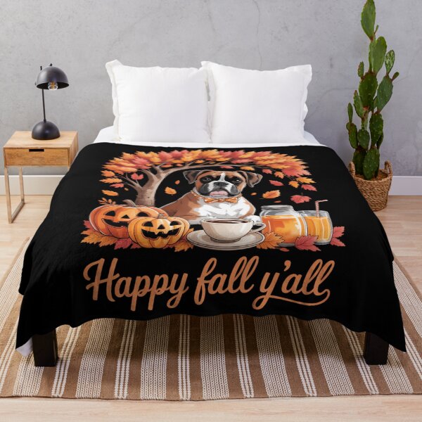 Item preview, Happy Fall Y'all Boxer Autumn Pumpkin Spice Latte designed and sold by HellD3vil-Art.