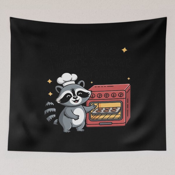 Item preview, Baking So I Don't Commit Crimes Cute & Funny Raccoon Baker designed and sold by JulienAureo.