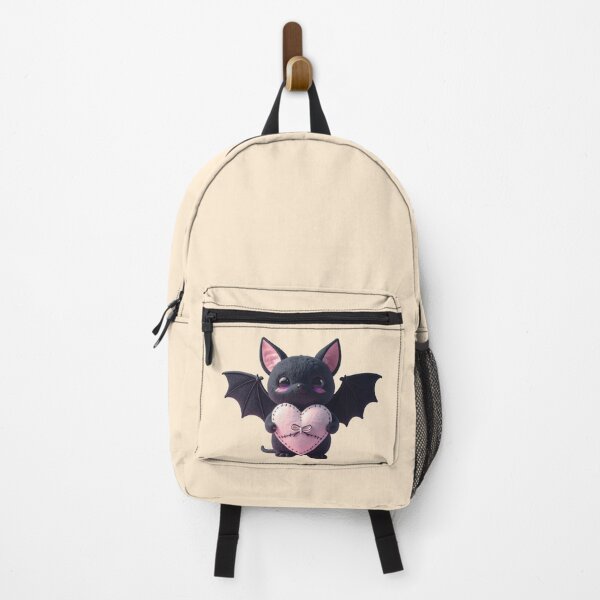 Item preview, Kawaii Black Bat Holding Stitched Pink Heart designed and sold by AOG-DESIGNS.