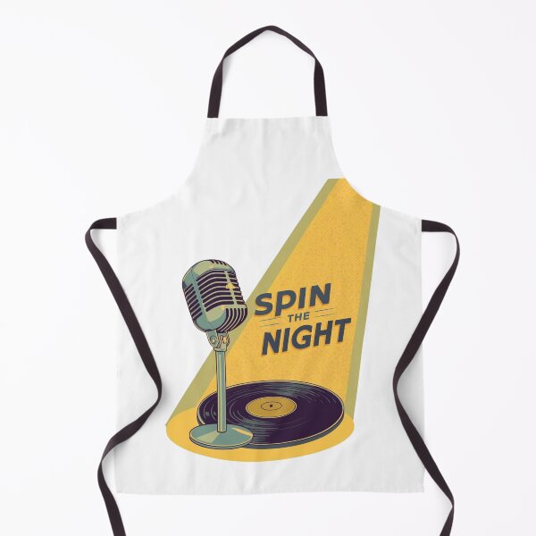 Item preview, Spin the Night: Vintage Microphone and Vinyl Record Illustration designed and sold by Tucker-Art.
