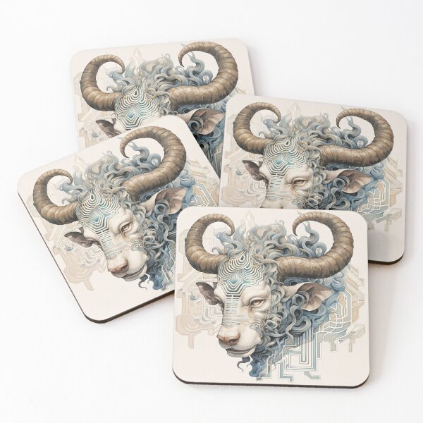 Item preview, Labyrinth Guardian: Minotaur Profile with Maze Motifs designed and sold by PaintbrushPlace.