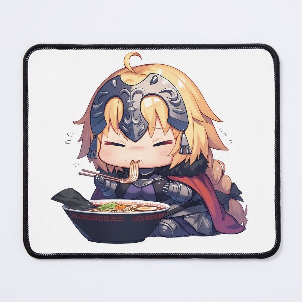 Item preview, dArc Jeanne d’Arc Chibi Anime Girl Eating Ramen Adorably from Fate Grand Order designed and sold by Raslbazola.