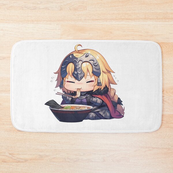 Item preview, dArc Jeanne d’Arc Chibi Anime Girl Eating Ramen Adorably from Fate Grand Order designed and sold by Raslbazola.