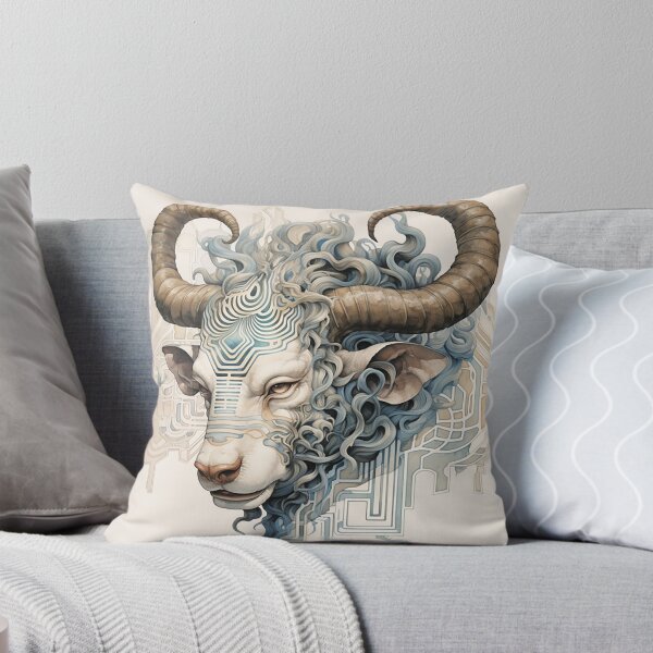 Item preview, Labyrinth Guardian: Minotaur Profile with Maze Motifs designed and sold by PaintbrushPlace.