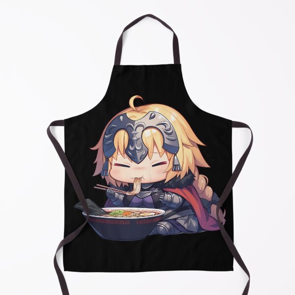 Item preview, dArc Jeanne d’Arc Chibi Anime Girl Eating Ramen Adorably from Fate Grand Order designed and sold by Raslbazola.