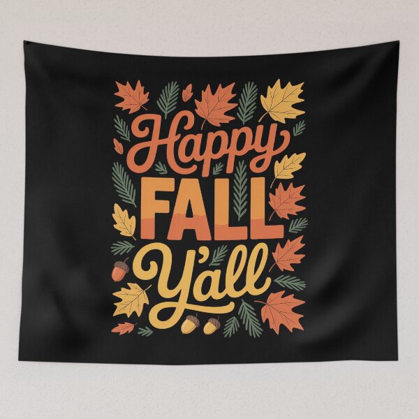 Item preview, Happy Fall Y'all Fall Turkeys Happy Thanksgiving designed and sold by HellD3vil-Art.