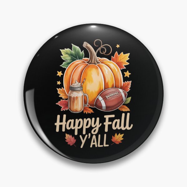 Item preview, Happy Fall Y'all Pumpkin Spice Football Thanksgiving Autumn designed and sold by HellD3vil-Art.
