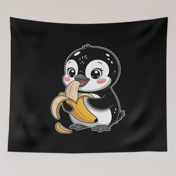 Artikelvorschau, Bananenpinguin, niedlicher Pinguin, Bananenliebhaber-Motiv, Kunstwerk entworfen und verkauft von tabdejinti.