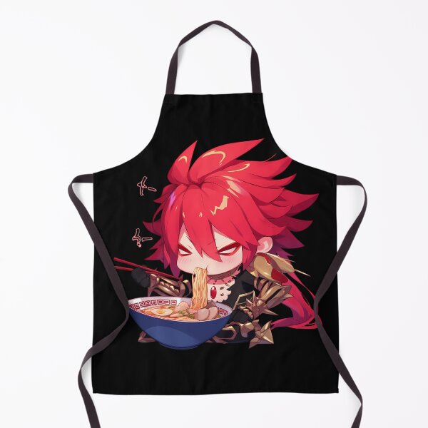 Item preview, Karna Red Lancer Chibi Anime Boy Eating Ramen Fiercely from Fate Grand Order designed and sold by Raslbazola.