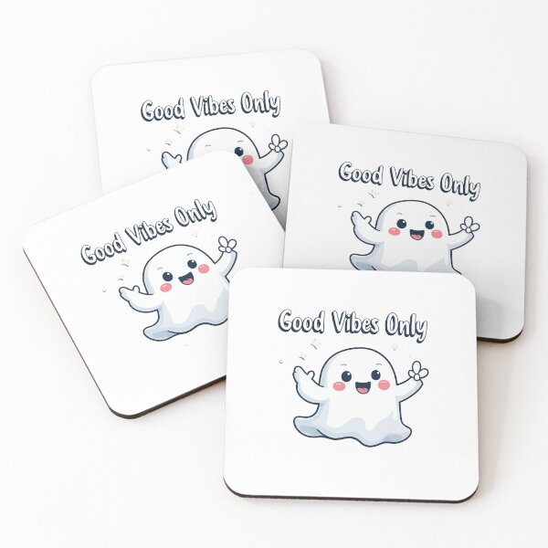 Item preview, Cute Friendly Ghost - Good Vibes Only Positive Message designed and sold by ShirtHatch.