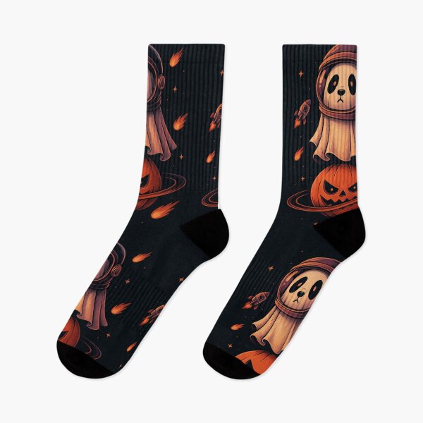 Item preview, Kawaii Panda Ghost Astronaut – Halloween Space print  designed and sold by Dreamy Panda Studio .